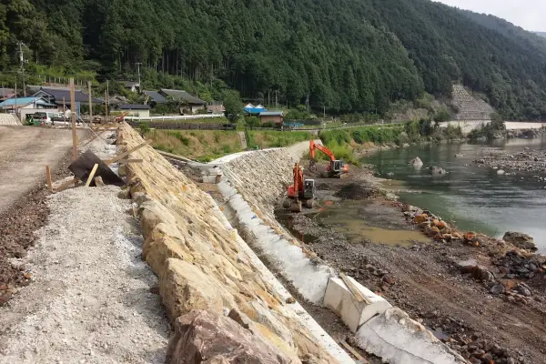 河川の土木工事